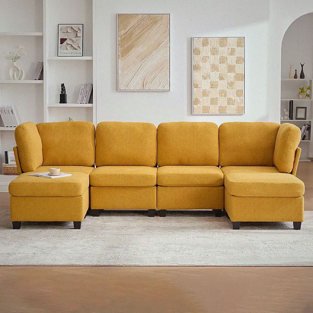 UNITED WE WIN Modular Sectional Sofa: Freely Combinable 6-Seat Convertible Sec