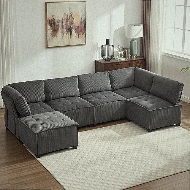 UNITED WE WIN Modular Sectional Sofa U Shaped Modular Couch with Reversible Ch