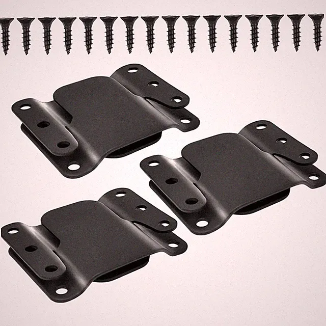 Universal 4Pcs Metal Sofa Connectors for Sectional Couch Loveseat Recliner Black