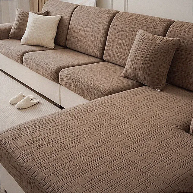 Universal Couch Cushion Cover for L Shape Sectional Sofa Chaise Longue Slipcover