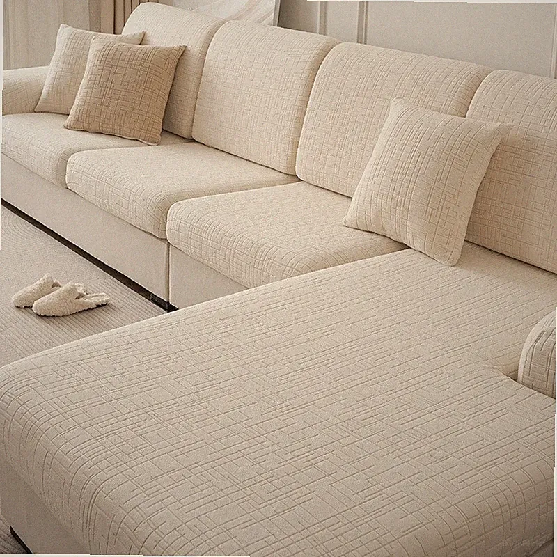 Universal Couch Cushion Cover for L Shape Sectional Sofa Chaise Longue Slipcover