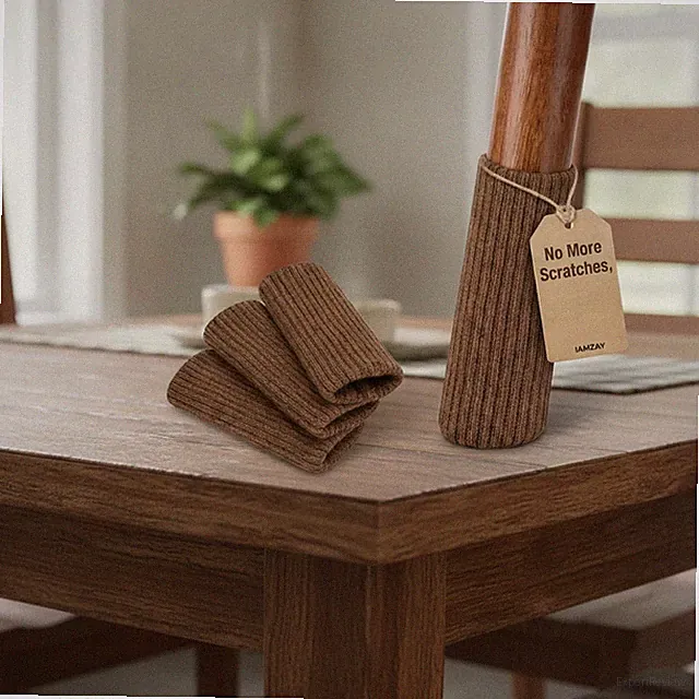 Universal Fit Brown Chair Leg Socks - 48 Pcs Anti-Scratch & Non-Slip Protection
