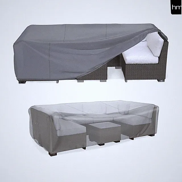 Universal Fit Grey Patio Furniture Covers - Protects Sectionals and Tables 62"L