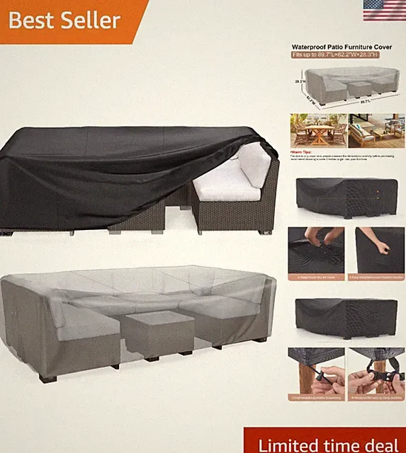Universal Fit Heavy-Duty Waterproof Outdoor Furniture Cover - 89.7"L x 62.2"W