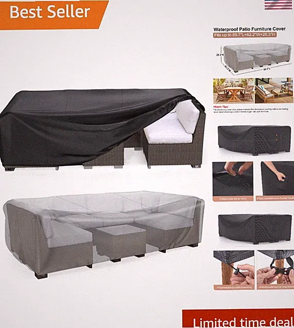 Universal Fit Waterproof Patio Furniture Cover - Heavy-Duty Protection 89.7"L