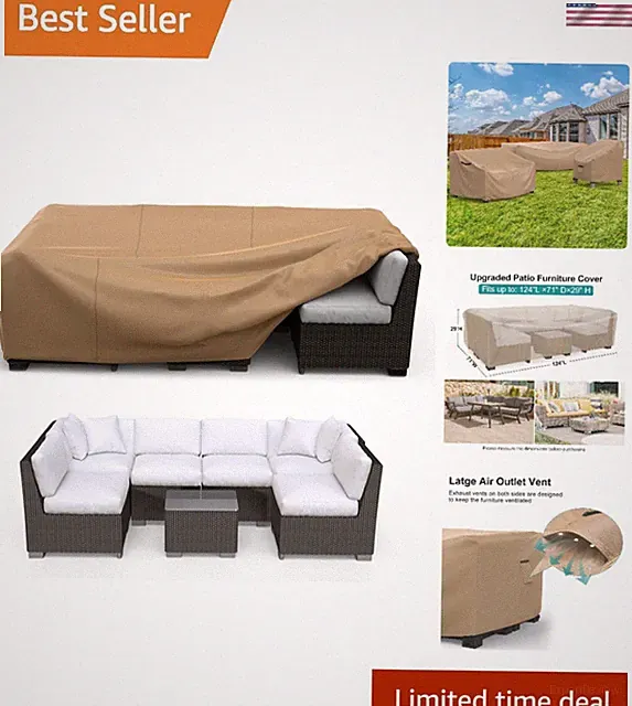 Universal Outdoor Furniture Cover - Heavy Duty, Waterproof & UV Resistant 124"L