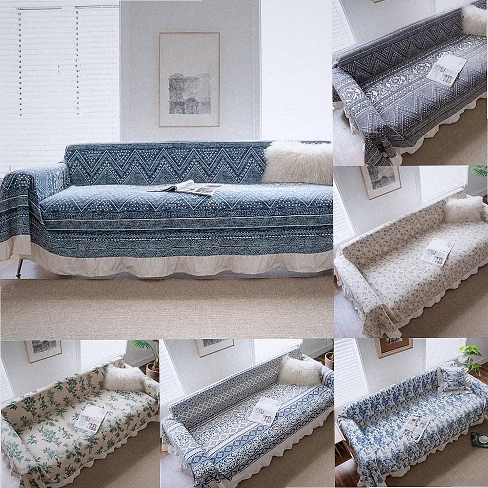 Ruffles Print Sofa Covers Couch Seat Slipcover Lounge Settee Furniture Protector
