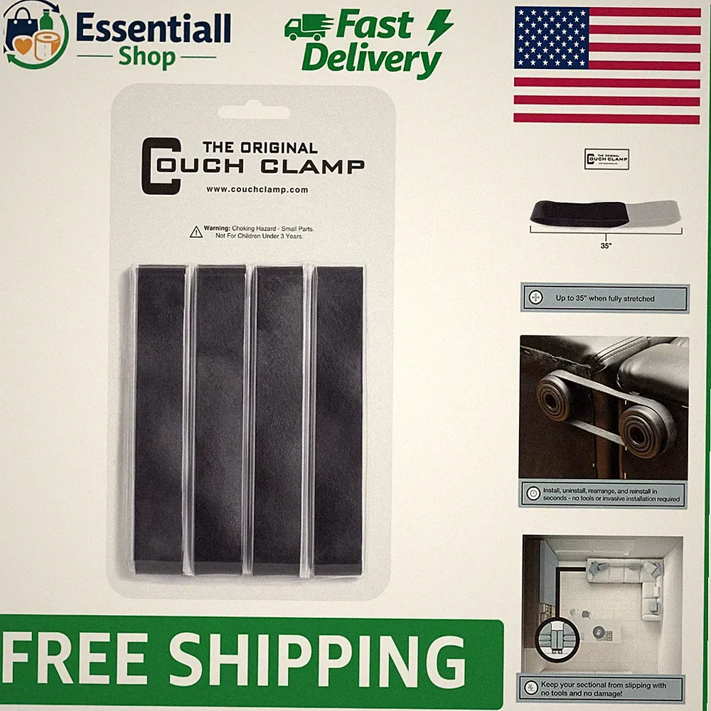 Universal Sectional Connectors: Easy Install 4-Pack for Sturdy Sofa Support