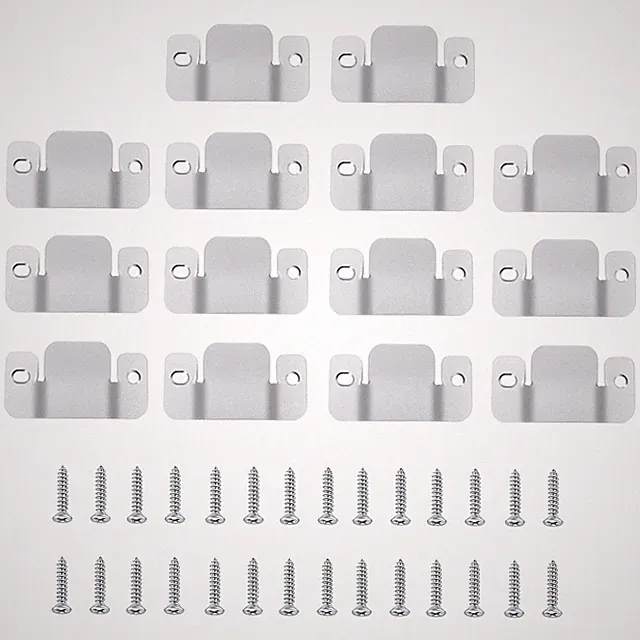 Universal Sectional Couch Connectors Metal Clips Interlocking Silver 14 PCS