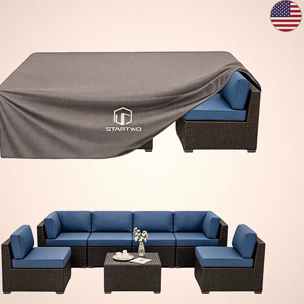 Universal Size Waterproof Patio Furniture Cover for Sectional Sofa 126'' x 126''