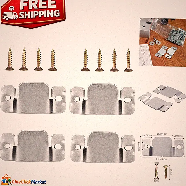 Universal Stainless Steel Sofa Connector Bracket Set - Easy Installation 4-Pack