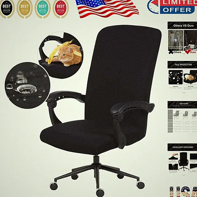 Universal Washable Chair Protector with Zipper - Ideal for Pets and Office