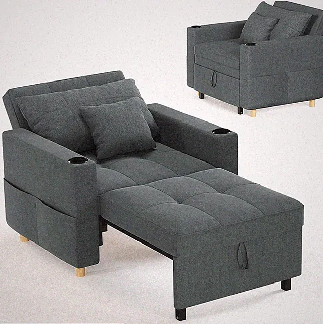 Upgraded Convertible Sofa Bed 3-in-1 Armchair Folding Recliner Sleeper Chair Bed