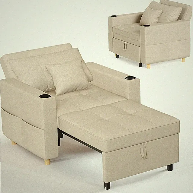 Upgraded Convertible Sofa Bed 3-in-1 Armchair Folding Recliner Sleeper Chair Bed