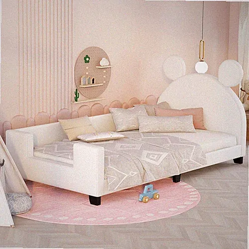 Upholstered Daybed Twin Size Platform Bed Frames Tufted Sofa Bed Home Furniture