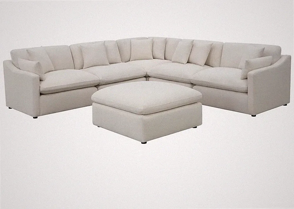 Upholstered Modular Sectional Sofa Ivory