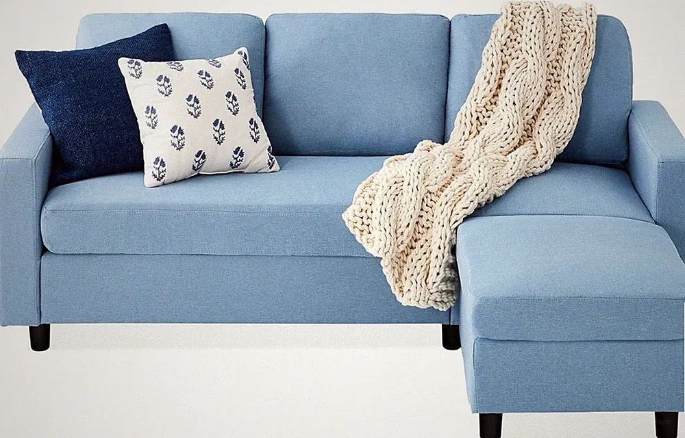 Upholstered Sectional Sofa Apartment Bonus Room Compact Spaces W/Chaise Lounge