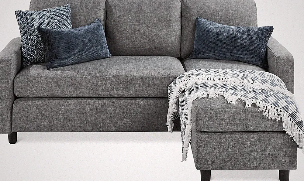 Upholstered Sectional Sofa for Home, Apartment,Compact Spaces w/Chaise Lounge