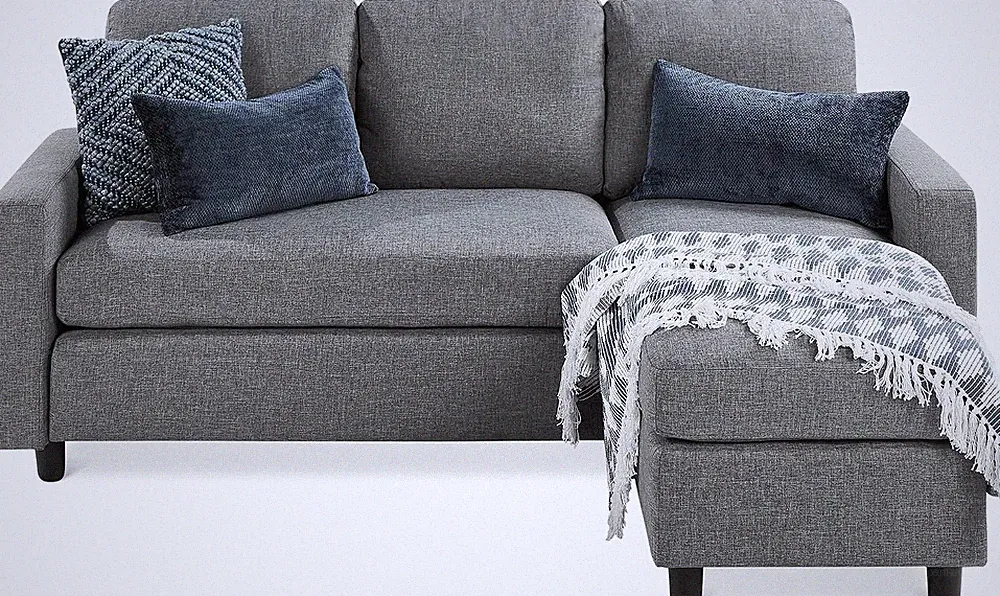 Upholstered Sectional Sofa for Home Apartment Dorm Bonus Room Compact Spaces