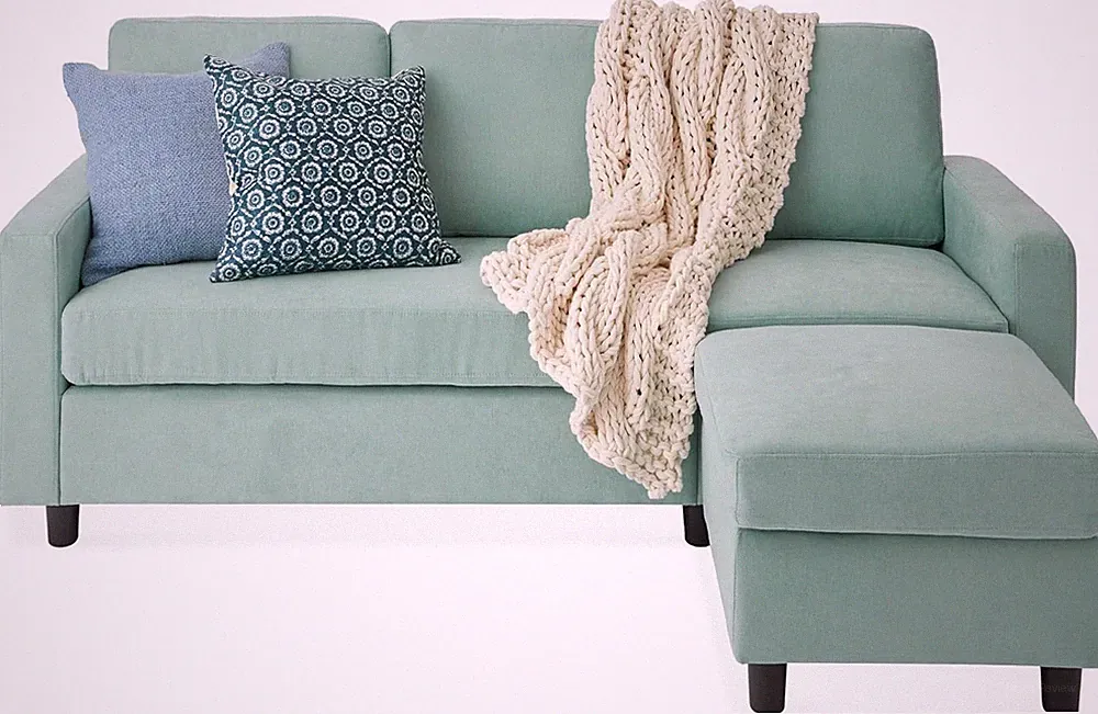 Upholstered Sectional Sofa for Home, Apartment, Dorm, Bonus Room, Compact Spaces