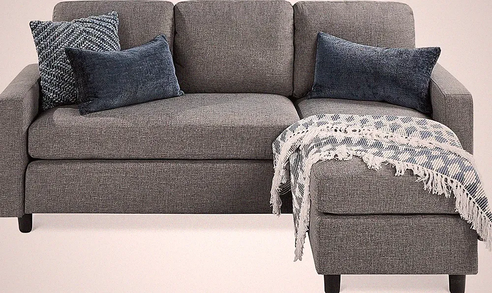 Upholstered Sectional Sofa Home Apartment Dorm Bonus Room Compact Spaces