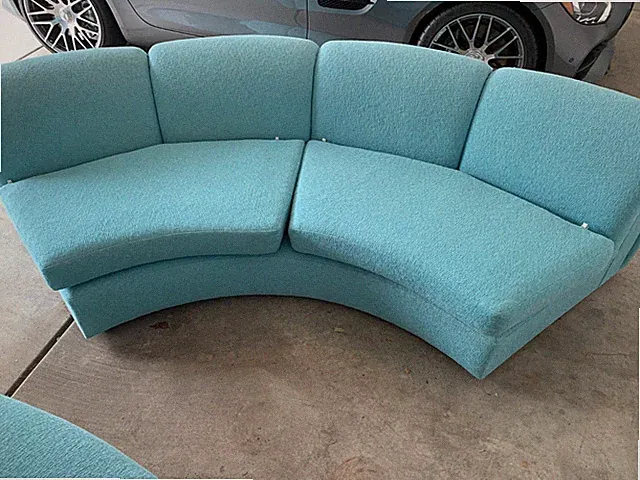 Upholstered Turquoise Sectional Sofa - LOCAL PICKUP ONLY!!!!!!