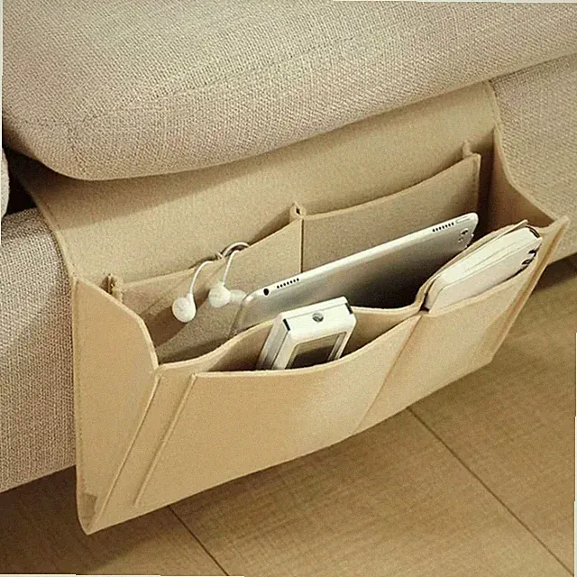 US Bedside Storage Organizer Couch Remote Control Caddy Bed Table Holder Pockets