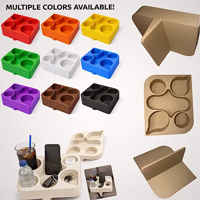 USA Made Sofa Double Cup Holder + Couch Remote Organizer
