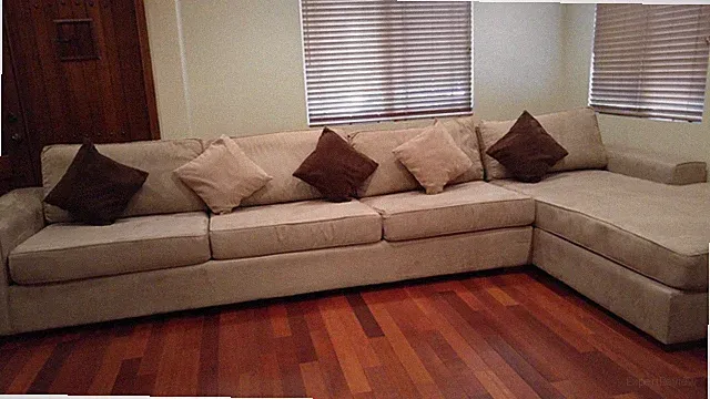 Used Custom-Made Beige Sectional Sofa Couch 15 ft (L) by 42 in (W) by 35 in (H)