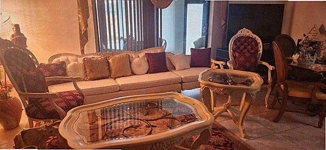 Used French Provincial sofa and love seat with two arm chairs, and tables.