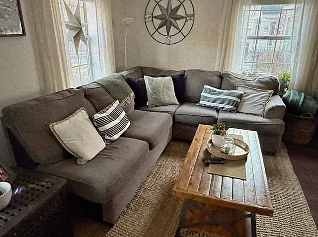 Used — ikea Grey Sectional Couch And Chair