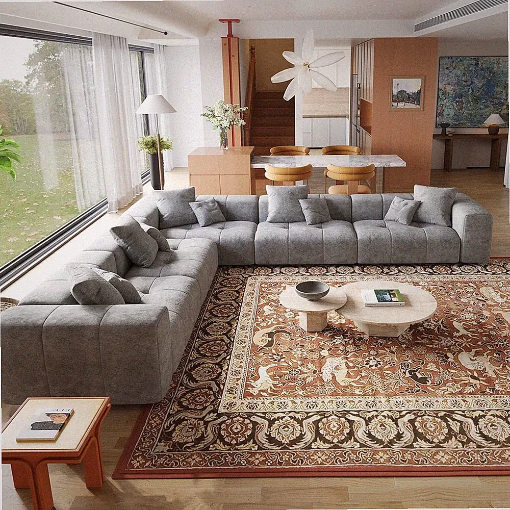 V-Shaped Modular Sectional Sofas for Living Room, Modern Cloud Couch, Mid Centur
