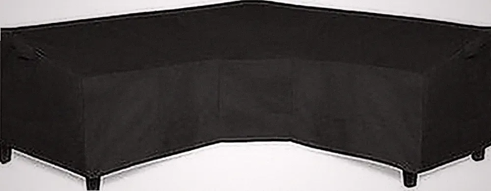 V-Shaped Sectional Sofa Cover Easy-Going 600D Black 89in #R018