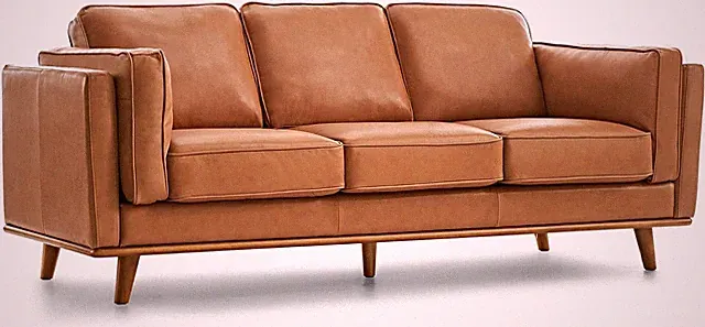 Valencia Artisan Full Leather Sofa 88” - Pure Full Italian Nappa Leather Couch