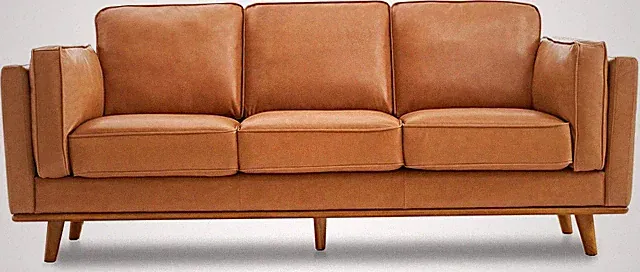 Valencia Artisan Full Leather Sofa 88” - Pure Full Italian Nappa Leather Couch