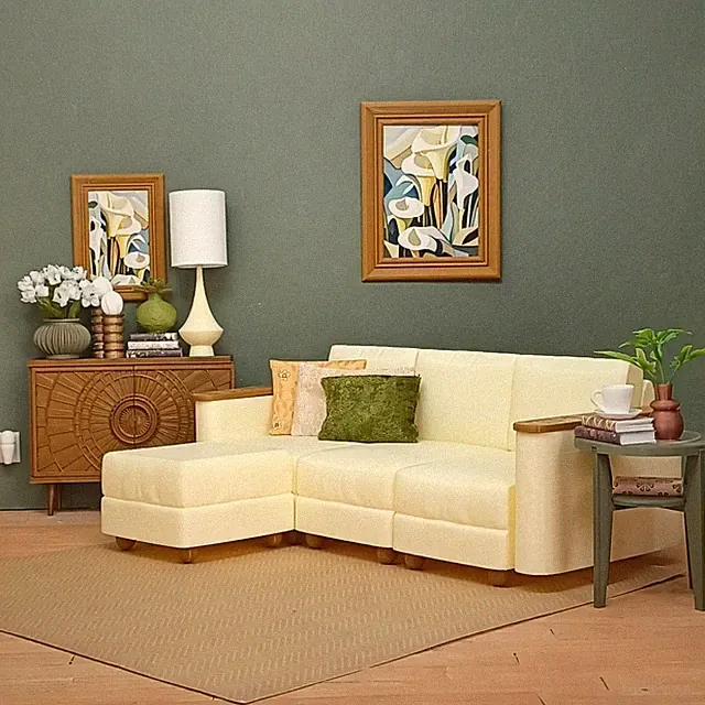 VANILLA chair LOVESEAT sofa LIVING ROOM doll FURNITURE seat 1/6 scale for BARBIE