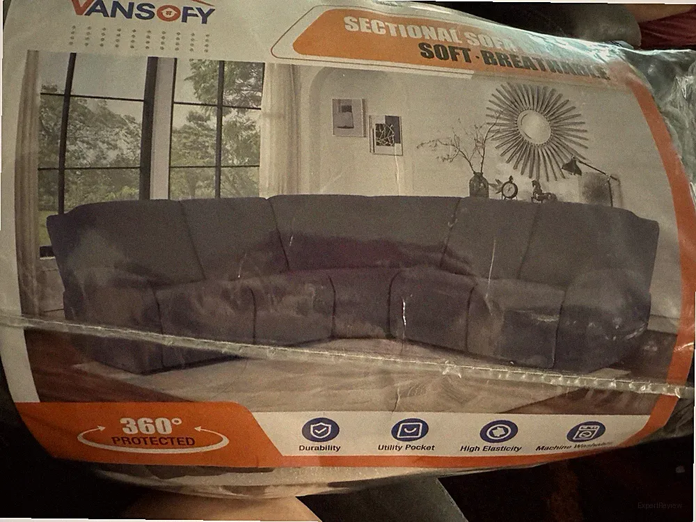 Vansofy 5 Piece Sectional Sofa Cover Soft Breathable 360° Protected