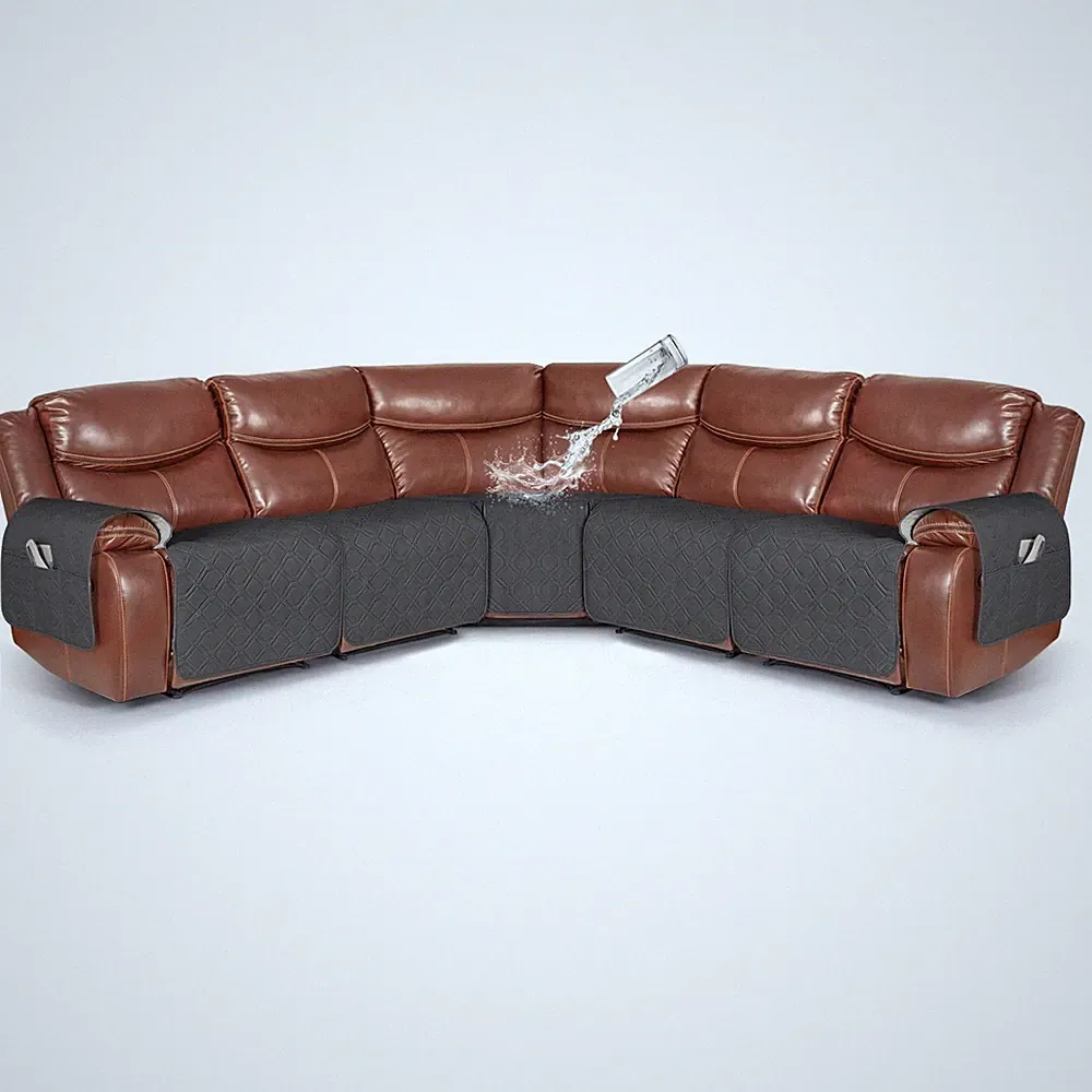 VANSOFY Extra Large 5-Piece Couch Covers for L Shape Sectional Sofa - Charcoal