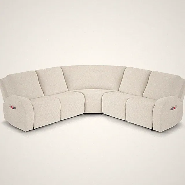 VANSOFY Stretch Reclining Sectional Couch Covers, 5-Pieces, Off White | Extra...