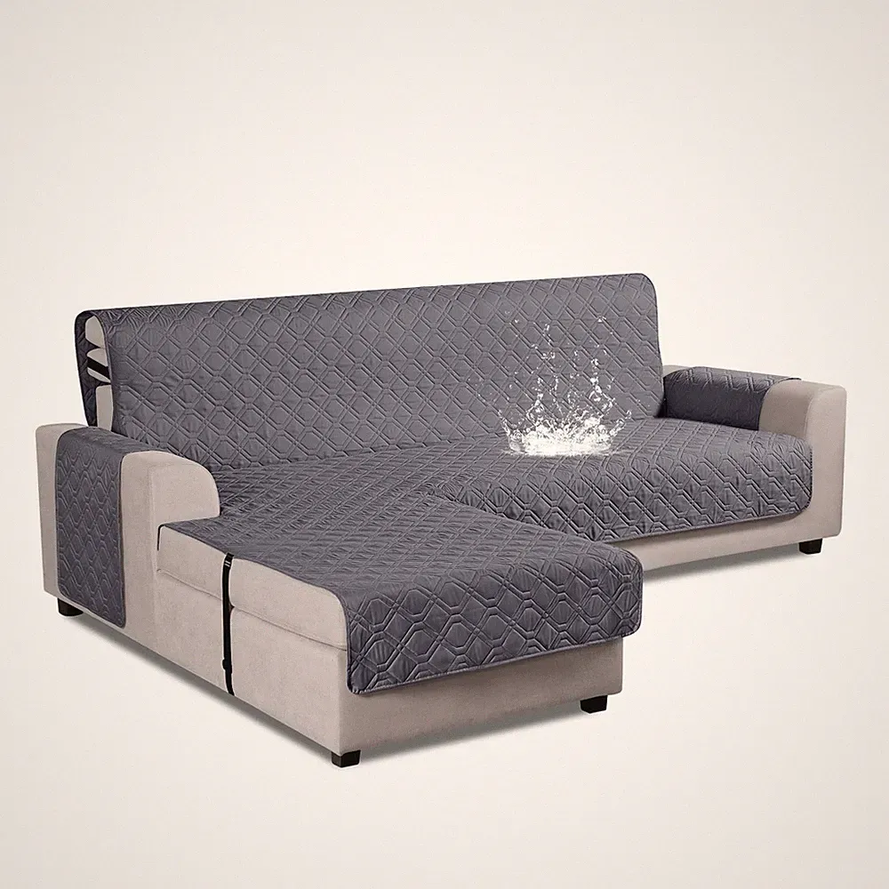 VANSOFY Upgraded Sectional Couch Covers 100% Waterproof L Small, Dark Gray