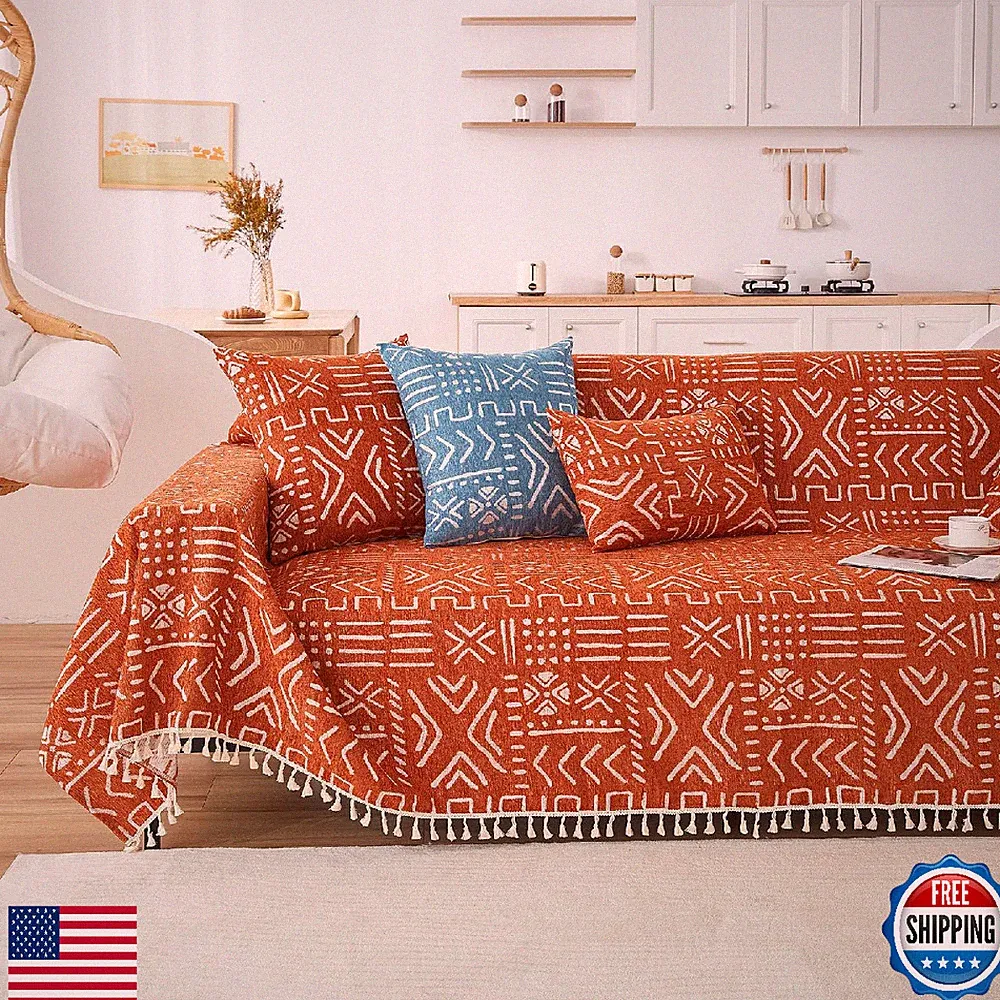 VClife Bohemian Couch Cover Sectional Sofa Cover Washable for L Shape Sofa, 1 PC