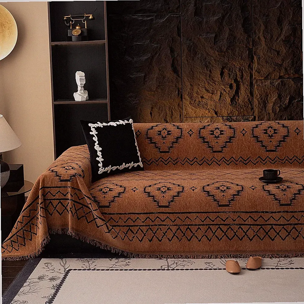 VClife Bohemian Sofa Covers Chenille Couch Cover for Sectional Couch, Soft Non S