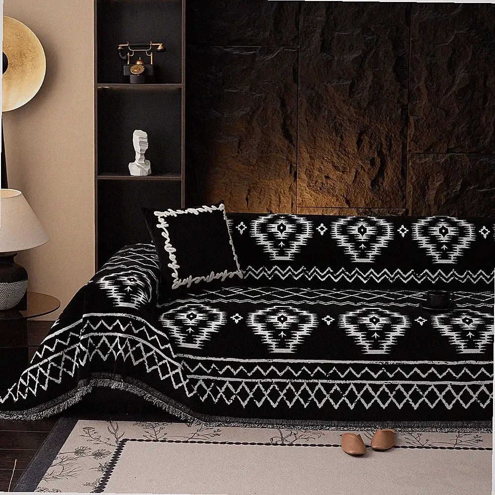 VClife Boho Couch Cover Chenille Sofa Cover for Sectional Sofa, Non Slip Couch C