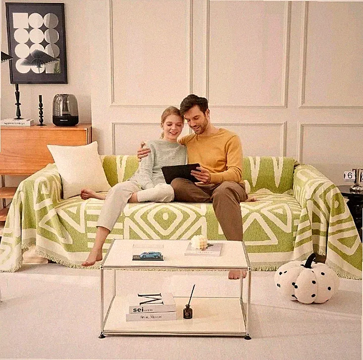 VClife Boho Couch Cover Non-slip Chenille Sectional Sofa Couch Cover