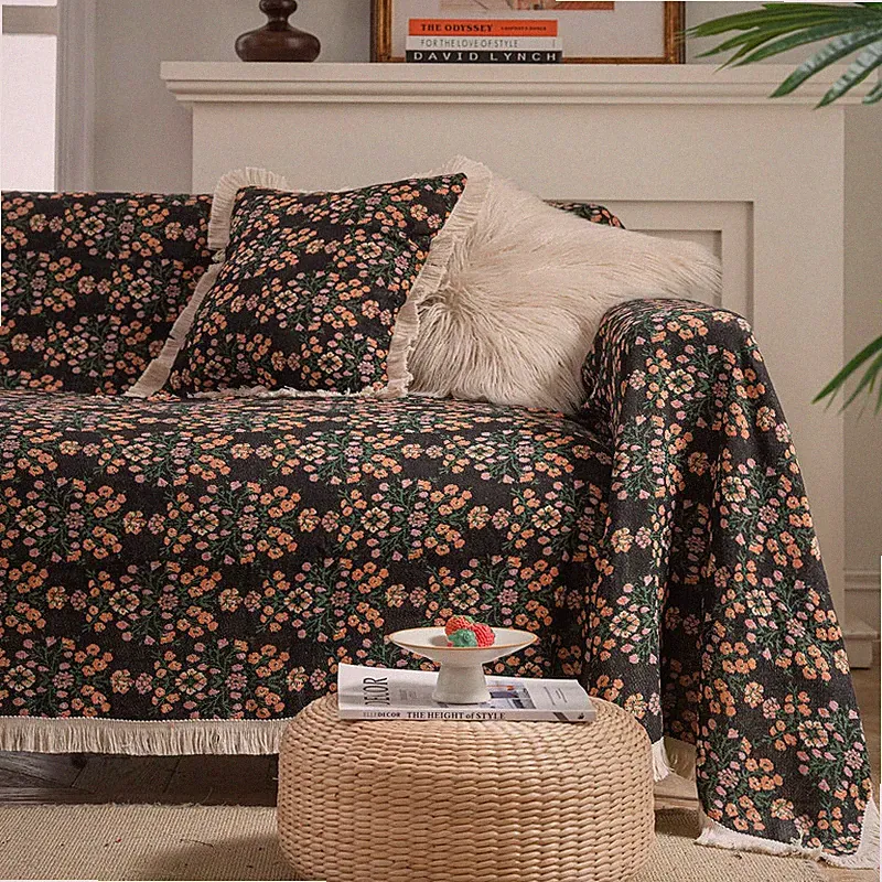 Vctops Vintage Jacquard Sofa Covers For Sectional Loveseat Futon L-Shaped Couch