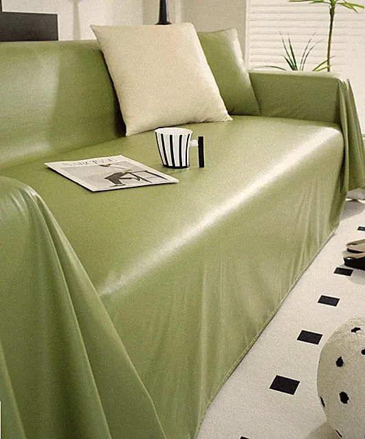 vctops Waterproof Faux PU Leather Sectional Sofa Cover Green 71"x157"