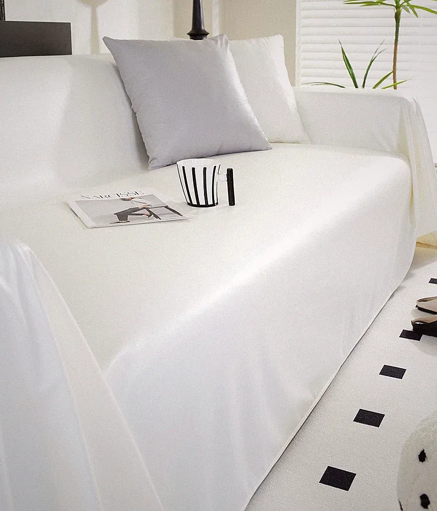 vctops Waterproof PU Leather Sofa Cover for Sectional/L Shaped Sofa White 71x134