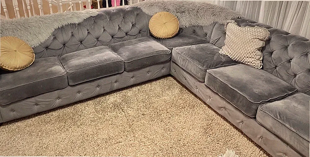 Velvet 7 Seater Sectional Sofa Living Room