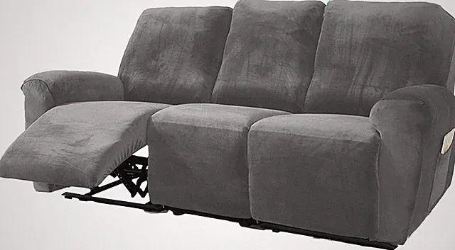Velvet 8PCS Recliner Sofa Cover 3 Seater, Stretch Non-Slip Couch Cover, Washable