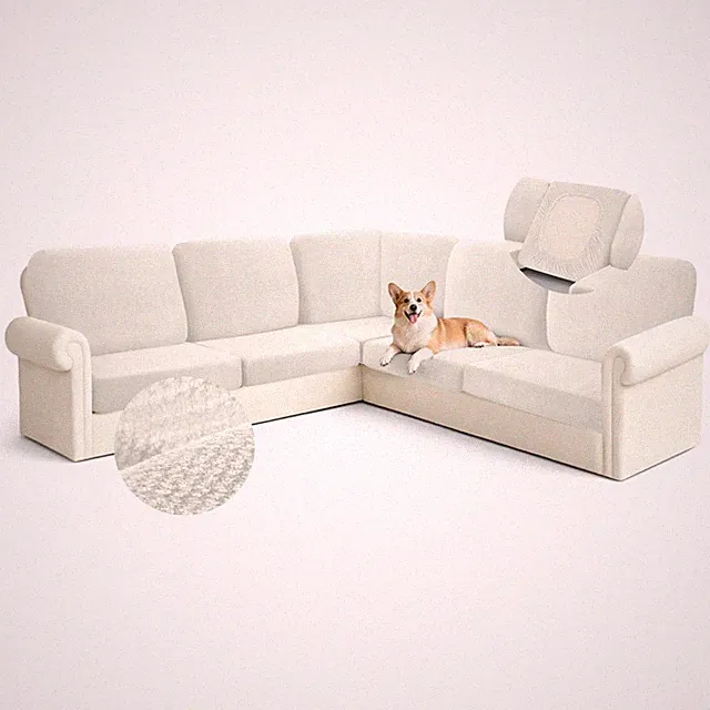 Velvet Corner Sectional Couch Covers Slipcovers L Shape Couch Cushion Covers...